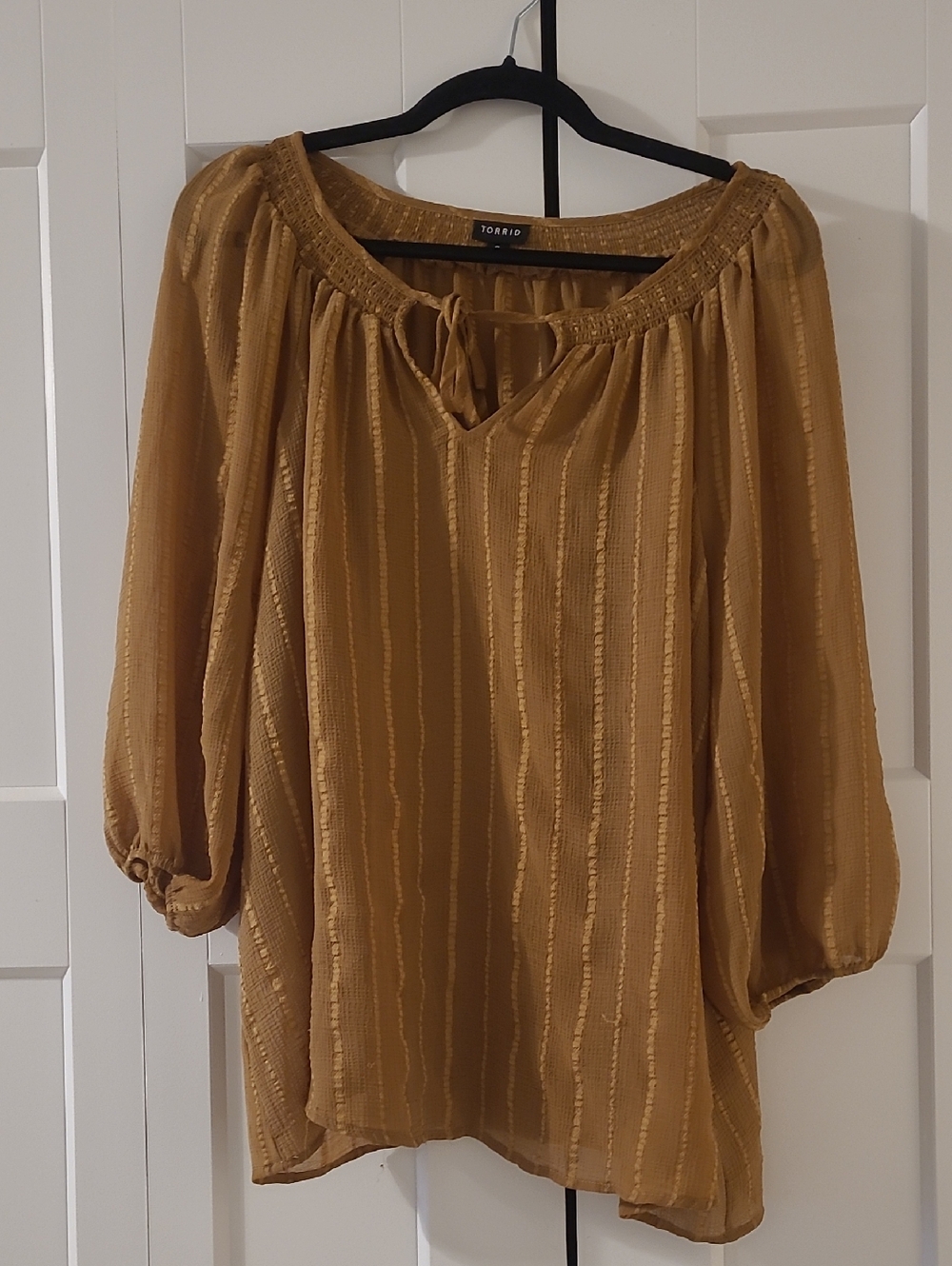 torrid Mustard Textured Peasant Blouse